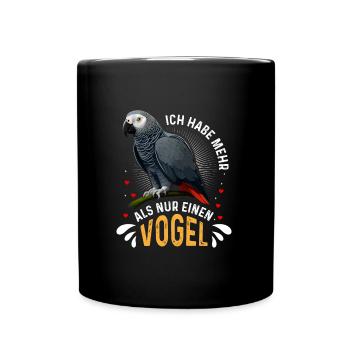 Grau Papagei Bei mir piept´s African Grey - Tasse einfarbig - Schwarz - Vorne