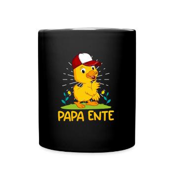 Papa Ente Entenliebhaber Männer Shirt - Tasse einfarbig - Schwarz - Vorne