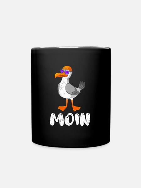 Moin Möwe Norddeutschland Plattdeutsch Möwen - Tasse einfarbig - Schwarz