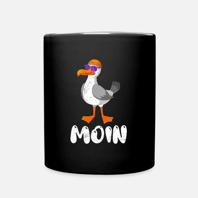 Moin Möwe Norddeutschland Plattdeutsch Möwen - Tasse einfarbig - Schwarz