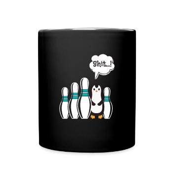 Bowling drôle de merde pingouin ...! Bowling - Mug uni - noir - Devant