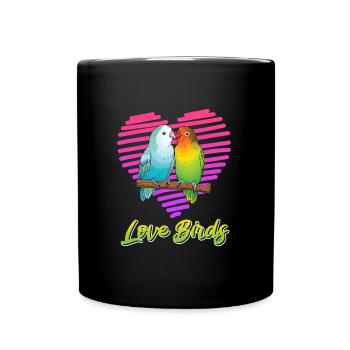 Inséparables Perroquets Amis Oiseaux Amis Oiseaux - Mug uni - noir - Devant