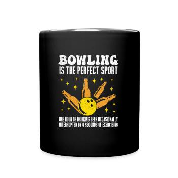 Bowling It´s like Workout Bierfan Bowlingspieler - Tasse einfarbig - Schwarz - Vorne