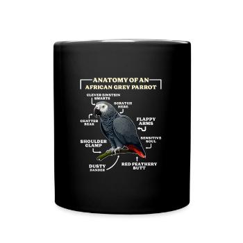 Grau Papagei Anatomy of an African Grey Parrot - Tasse einfarbig - Schwarz - Vorne