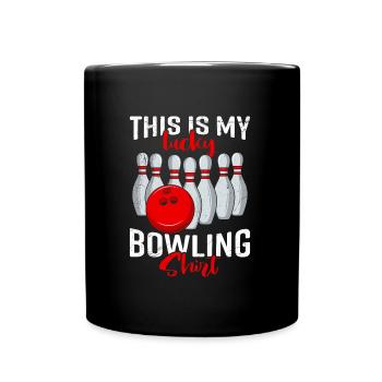Tenue de bowling Ceci est ma chemise de bowling porte-bonheur - Mug uni - noir - Devant