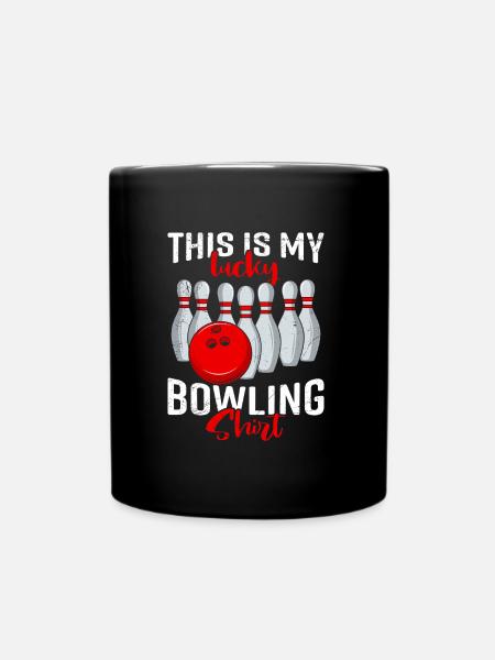 Tenue de bowling Ceci est ma chemise de bowling porte-bonheur - Mug uni - noir