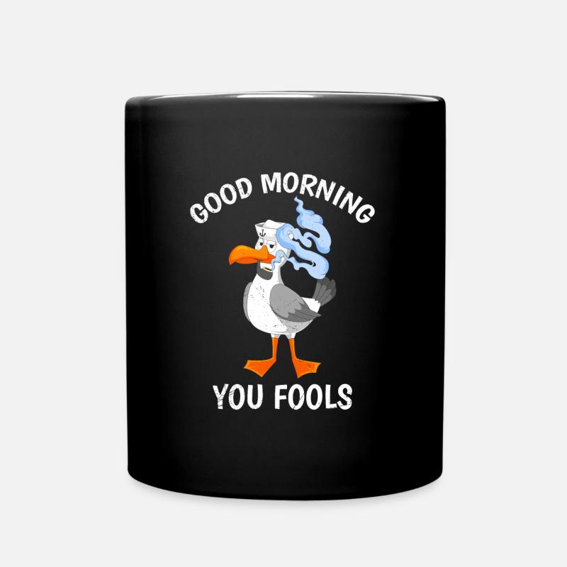 Moin ihr Spacken Möwen Vogelliebhaber Möwe - Tasse einfarbig - Schwarz