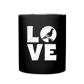 AMOUR Pigeons Amoureux des oiseaux Amoureux des pigeons - Mug uni - noir - Devant
