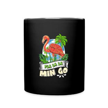Fête d’été Flamingo Fla La La Min Go - Mug uni - noir - Devant