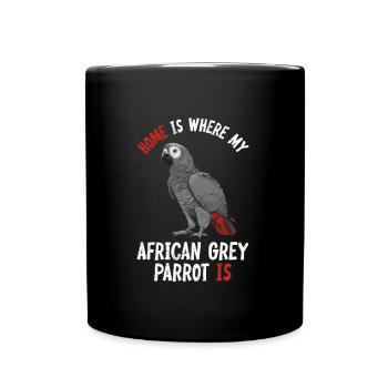 La maison est l’endroit où mon perroquet gris est amoureux des oiseaux - Mug uni - noir - Devant
