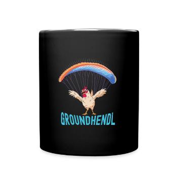 Gleitschirmflieger Groundhendl Paraglider Frauen - Tasse einfarbig - Schwarz - Vorne