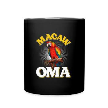 Macaw Grandma Vogelliebhaber Aras Papageien - Tasse einfarbig - Schwarz - Vorne