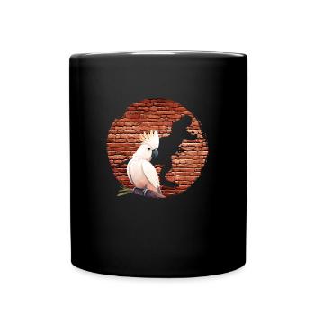 Cockatoo Dinosaur Fan Parrot Cockatoos - Full Colour Mug - black - Front