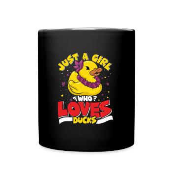 Just a girl who loves ducks duck lovers - Full Colour Mug - black - Front