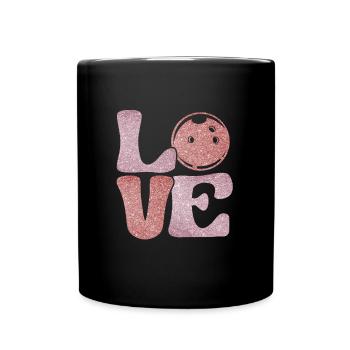 LOVE Bowling Frauen Bowling Outfit Bowler - Tasse einfarbig - Schwarz - Vorne