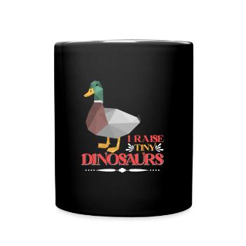 Duck Breeder I raise Tiny Dinosaurs Duck Keeper - Full Colour Mug - black - Front