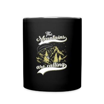 Mountaineering The Mountains are Calling - Full Colour Mug - black - Front