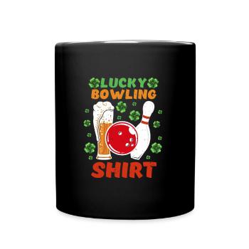 Lucky Bowling Shirt Bowling Player Outfit - Full Colour Mug - black - Front
