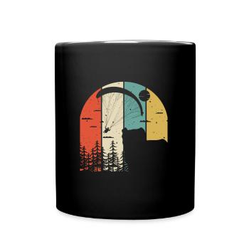 Gleitschirmflieger Bergsport Paragliding - Tasse einfarbig - Schwarz - Vorne