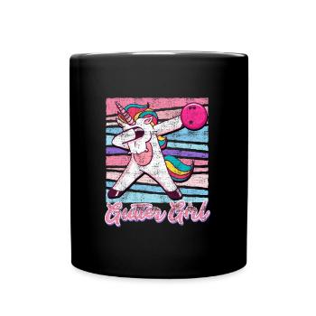 Bowling Femmes Gutter Girl Licorne Fan Bowler - Mug uni - noir - Devant