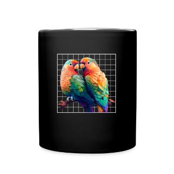 Inséparables Perroquets Amis Oiseaux Amis Oiseaux - Mug uni - noir - Devant