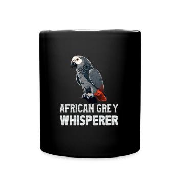 Graupapagei Flüsterer Vogelliebhaber Papagei - Tasse einfarbig - Schwarz - Vorne