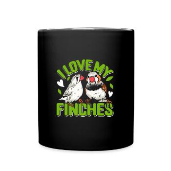 Zèbre Finken J’aime mes pinsons Vogelfreund - Mug uni - noir - Devant