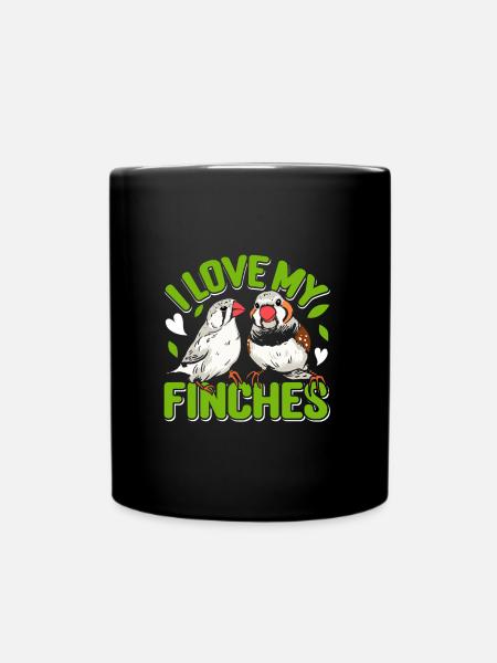 Zebra Finken I love my Finches Vogelfreund - Tasse einfarbig - Schwarz