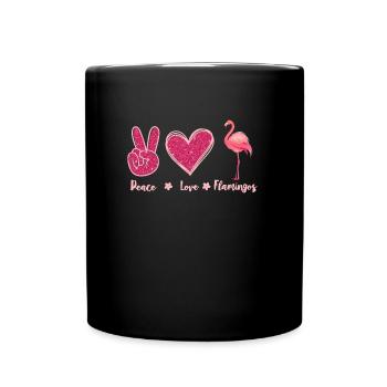 Peace Love Flamingo Flamingo Women Peace Love - Mug uni - noir - Devant