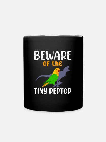 Lovebirds Beware of the Tiny Reptor Lovebird - Tasse einfarbig - Schwarz
