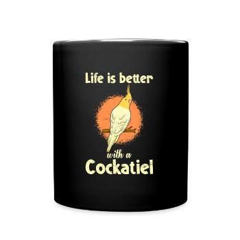 La vie est meilleure avec un Cockatiel Vogelfreund - Mug uni - noir - Devant
