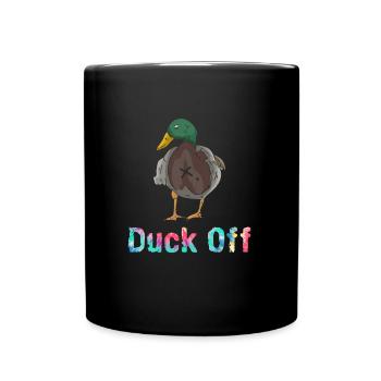 Duck Off Ducks Lover Duck Holder Ducklings - Full Colour Mug - black - Front