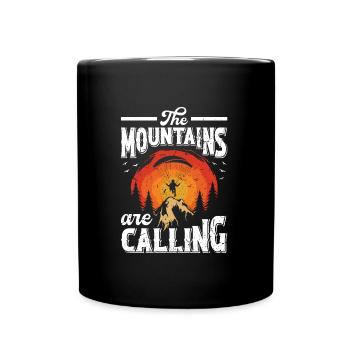 Mountaineering The Mountains are Calling - Full Colour Mug - black - Front