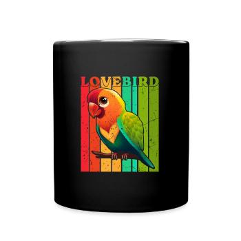 Lovebirds, bird lovers, parrots, love birds - Full Colour Mug - black - Front