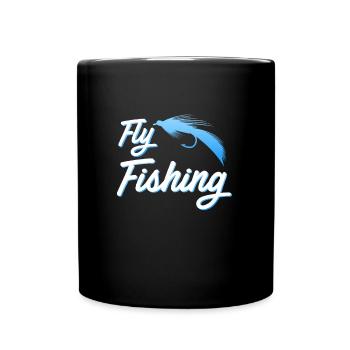 Fligenfischen Fischjagd Angeln Fliegenfischer - Tasse einfarbig - Schwarz - Vorne