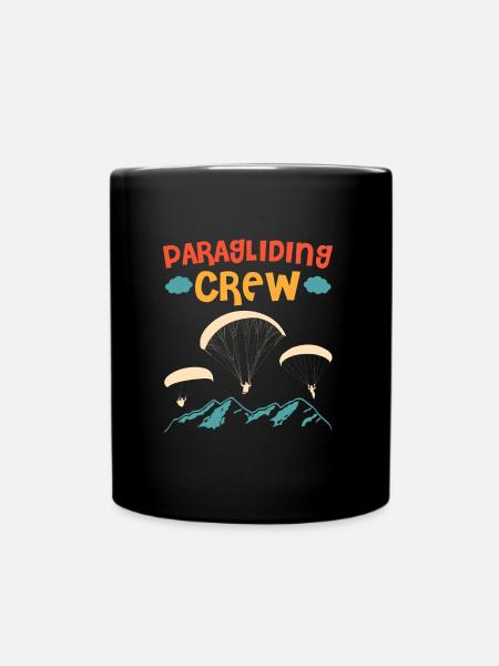 Paragliding Crew Gleitschirmfliegen Berge - Tasse einfarbig - Schwarz