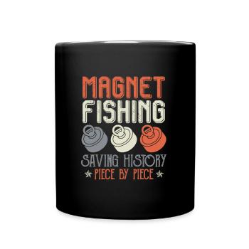 Magnetfischen Saving History Magnetfischer - Tasse einfarbig - Schwarz - Vorne