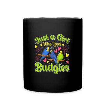 Juste une fille qui aime les filles perruches - Mug uni - noir - Devant