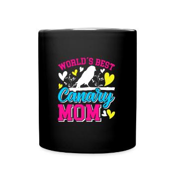 Weltbeste Kanarien Mama Vogelliebhaber Frauen - Tasse einfarbig - Schwarz - Vorne