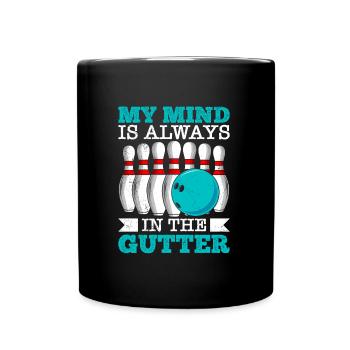 Bowling My Mind est toujours dans le gouttière Bowler - Mug uni - noir - Devant