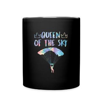 Paragliding Queen of the Sky Gleitschirmflieger - Tasse einfarbig - Schwarz - Vorne