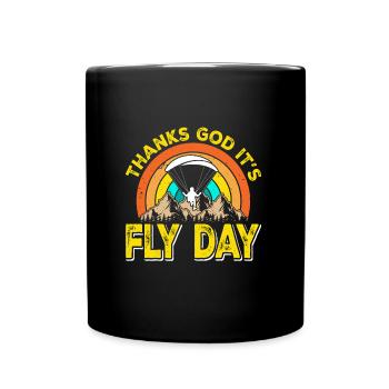 Parapente Dieu merci, c’est Fly Day Alpinisme - Mug uni - noir - Devant