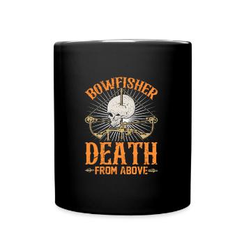 Bowfisher Death from Above Bogenfischer Fischjagd - Tasse einfarbig - Schwarz - Vorne