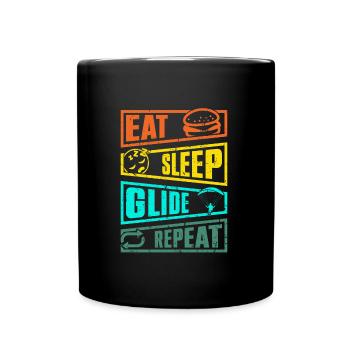 Paraglider Eat Sleep Glide Repeat Gleitschirm - Full Colour Mug - black - Front