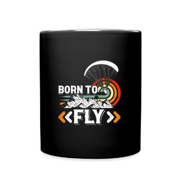 Born to fly paragliders - Full Colour Mug - black - Front