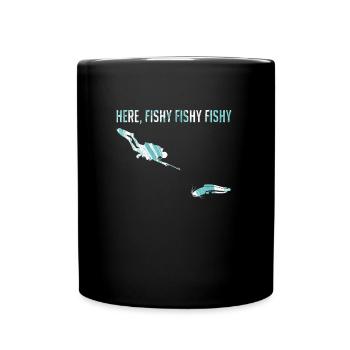 Harpoons Spearfishing Here Fischi Fischi Fish Hunting - Full Colour Mug - black - Front