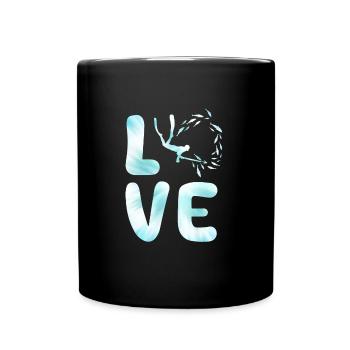 Speerfischen LOVE Speerfischer Dive Fischjagd - Tasse einfarbig - Schwarz - Vorne