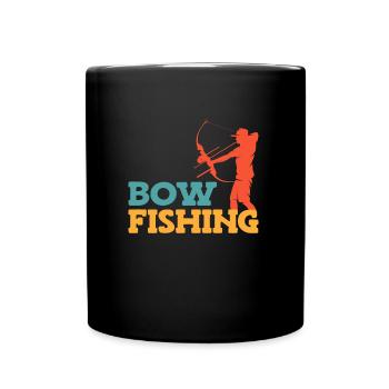 Bogenfischen Bogenjäger Fischjagd Bogen - Tasse einfarbig - Schwarz - Vorne