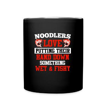 Noodler Love putting their Hand Wels Angeln - Tasse einfarbig - Schwarz - Vorne