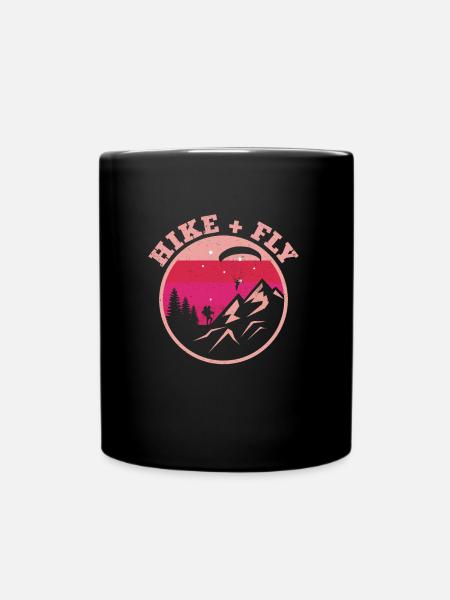 Hike and Fly Gleitschirmfliegen Bergsport - Tasse einfarbig - Schwarz